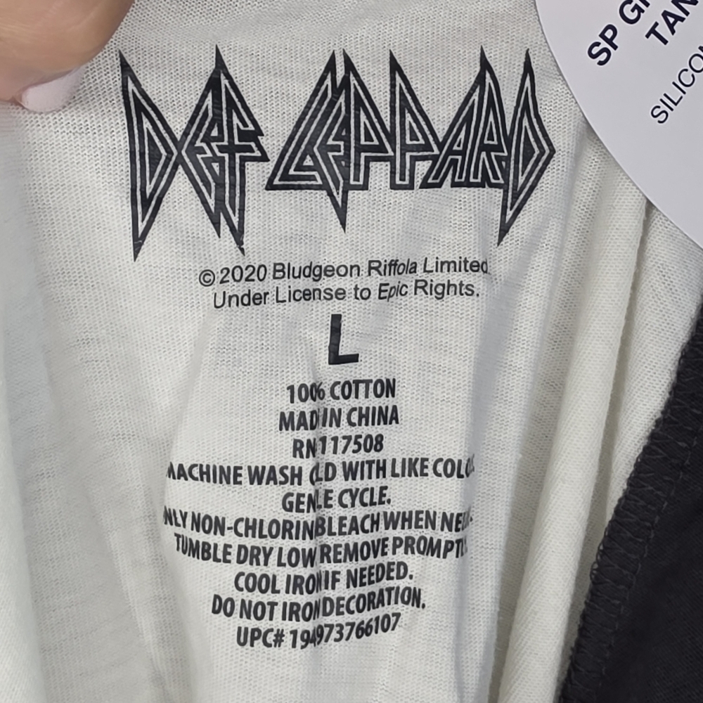 Scoop Def Leopard Graphic Tee Shirt Sleeveless Crew Neck Black Cream White L - Picture 6 of 7
